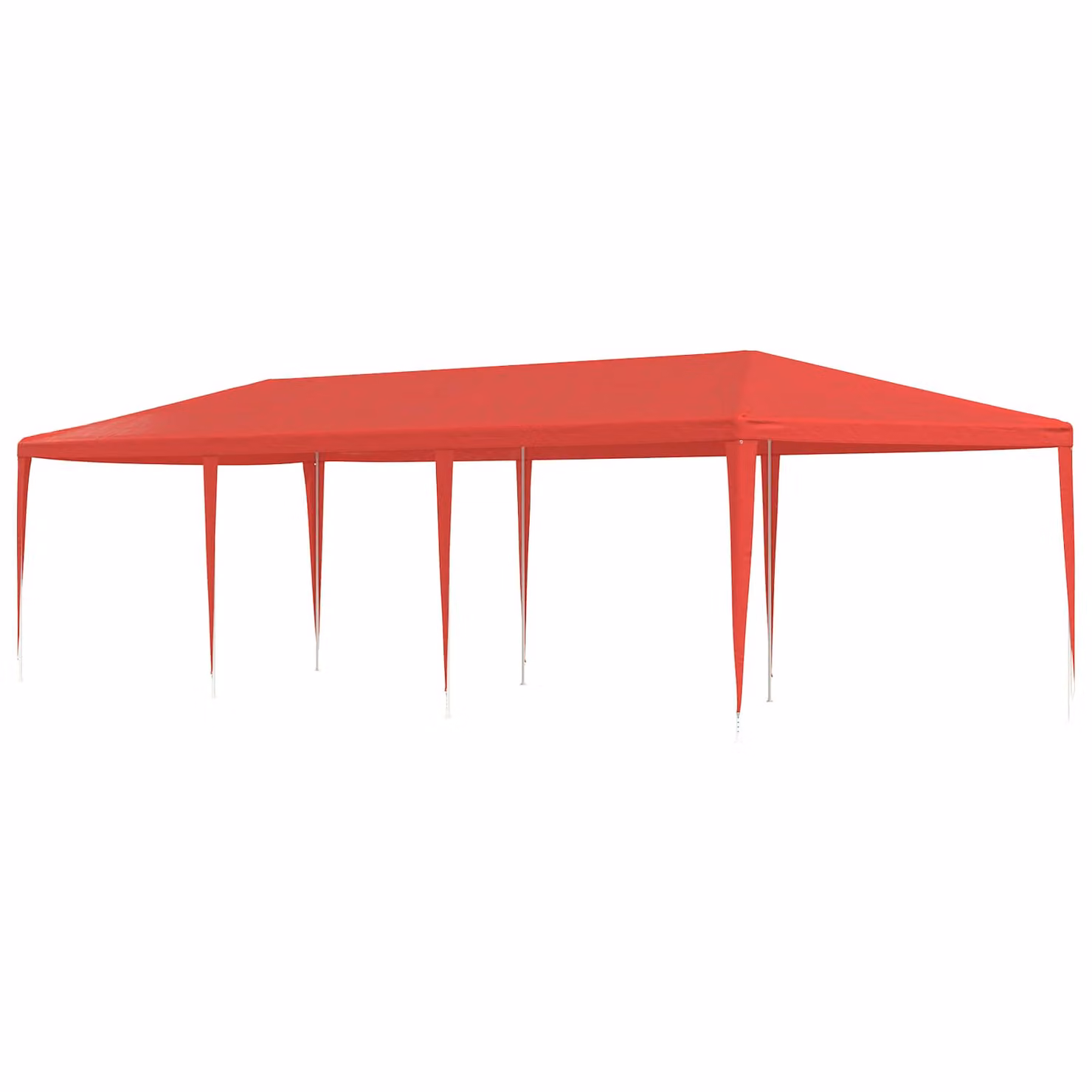 Tenda Party vidaXL Rossa in PE e Acciaio L: 900 cm, P: 300 cm, H: 255 cm