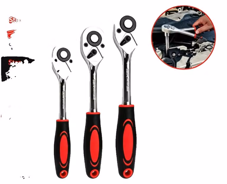 Set di chiavi a bussola, con attacco da 1/2", 3/8" e 1/4 di pollice, realizzate in acciaio di alta qualità, con impugnatura ergonomica