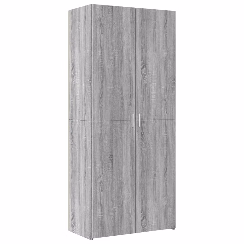 Credenza Grigio Sonoma 80x42,5x185 cm in Legno Ingegnerizzato
