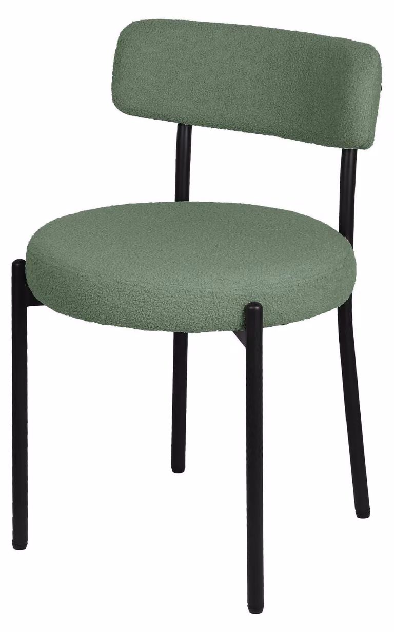 Set di 2 sedie da pranzo - Sedie imbottite in velluto - Design moderno - Struttura in metallo - Senza braccioli - Adatte per sala da pranzo, camera da letto, ufficio - Verde