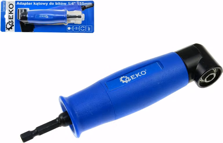 GEKO Attacco angolare per avvitatore, trapano 155 mm, 1/4", 90° G15013
