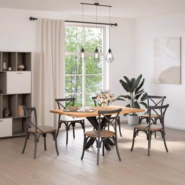 Gamba per Tavolo da Pranzo a Forma di Ragno Nero 85x85x(72-73) cm Acciaio
