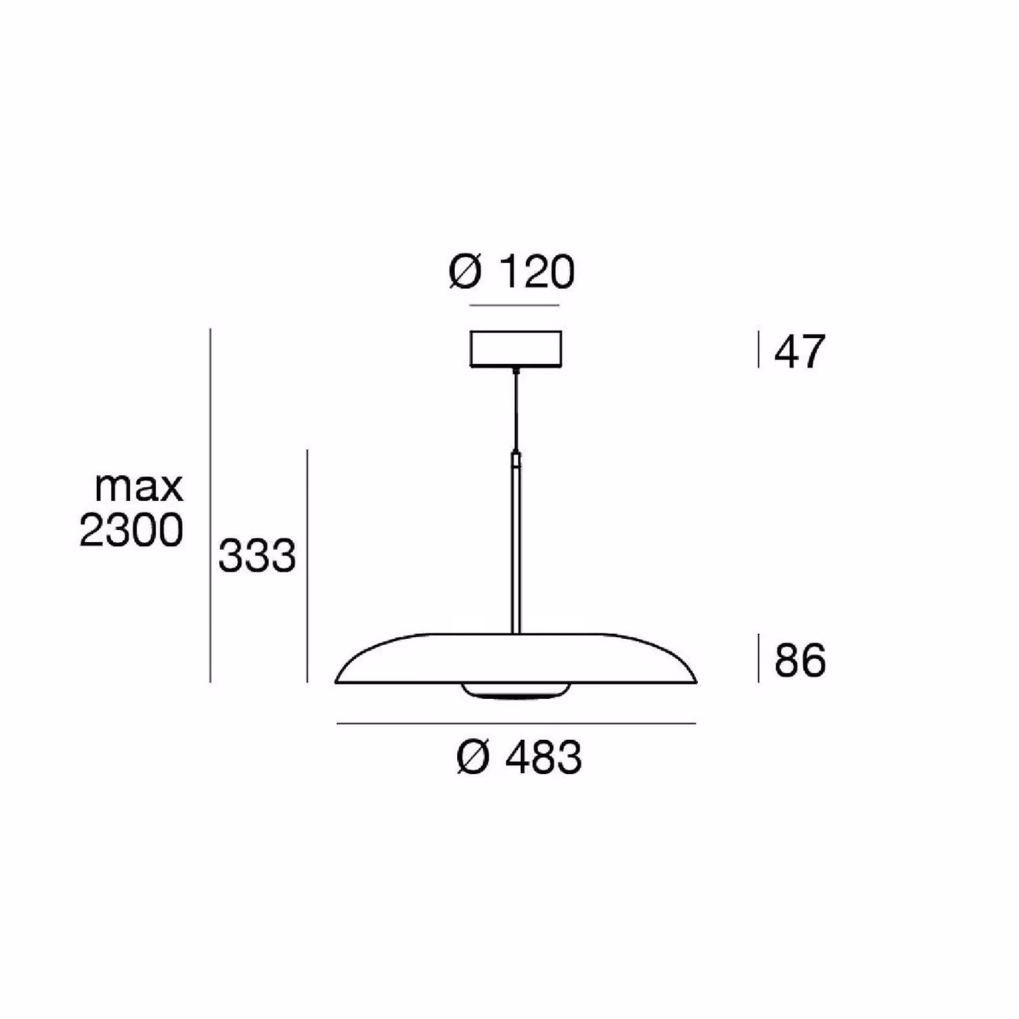 Linea Light Lampada LED a sospensione Basin_P, bianca, metallo, Ø 49 cm, IP40 dimmerabile, Bianco / Opale, Soggiorno / Sala da pranzo, Alluminio, Moderno