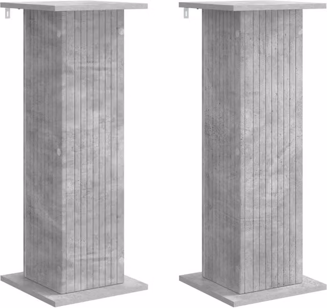 Supporto per piante moderno in legno e composito grigio, set da 2 pezzi, L/P/H: 30,5 x 30 x 80,5 cm