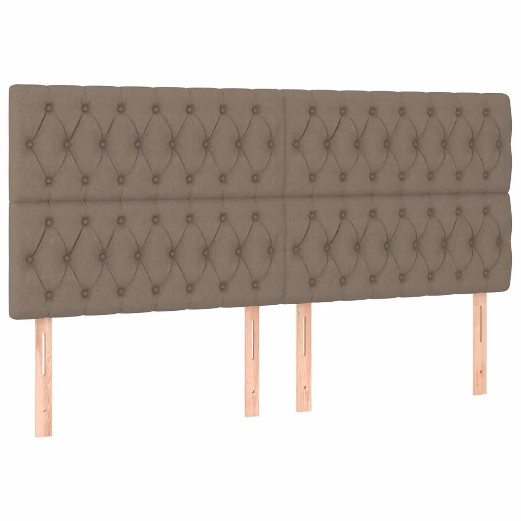 Testiera per letto imbottita vidaXL in tessuto beige con struttura in legno di larice L: 200 cm, P: 7 cm, H: 118/128 cm – 2