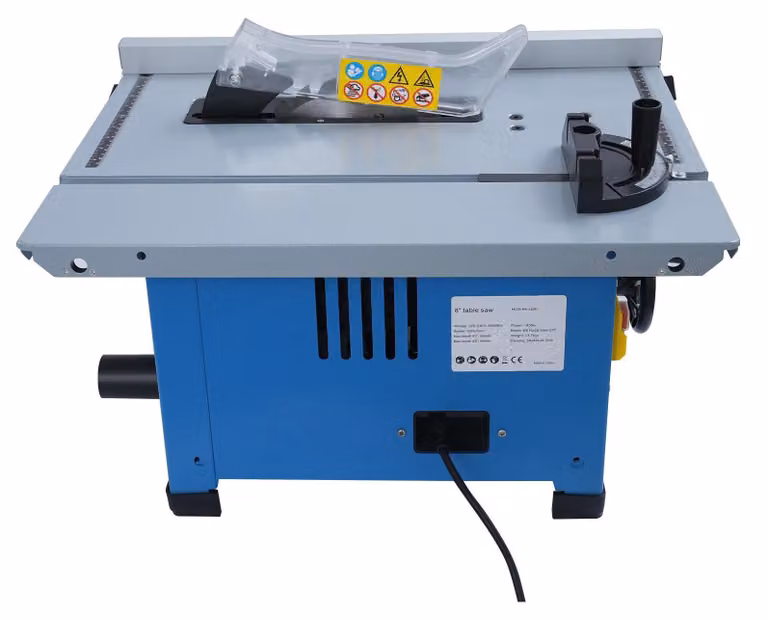 Sega circolare da tavolo - Modello da tavolo - Lama da 21 cm 24T - Inclinazione 0–45° - Profondità di taglio 54 mm - Tensione 220–240 V CA - Tavolo 53×43 cm - Blu