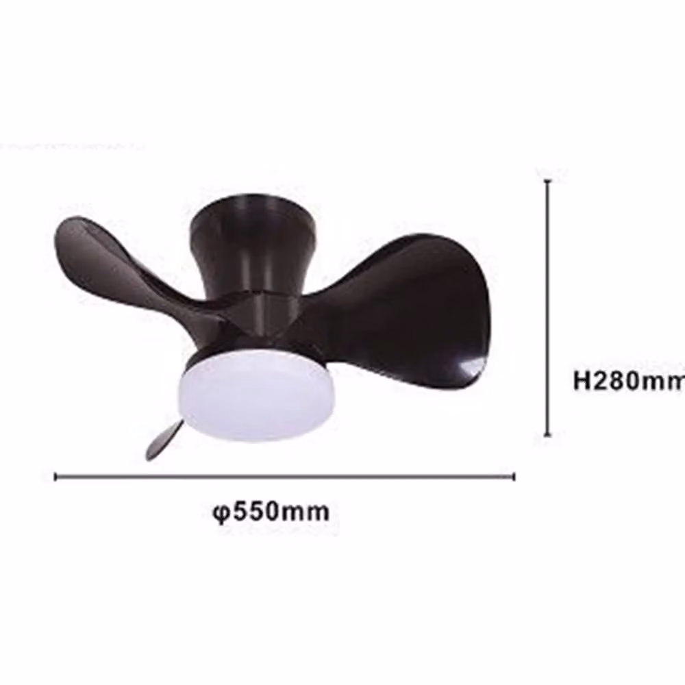 Trade Shop Lampadario Plafoniera Ventilatore da Soffitto LED IP20 Nero Moderno – 2
