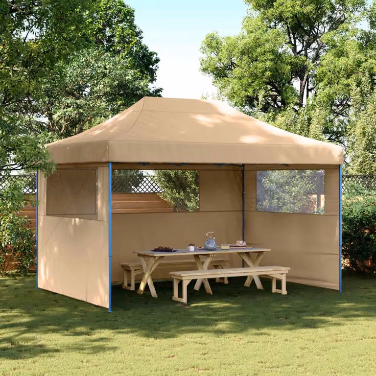 Tenda Party vidaXL in tessuto Oxford beige, L: 279 cm, P: 410 cm, H: 315 cm