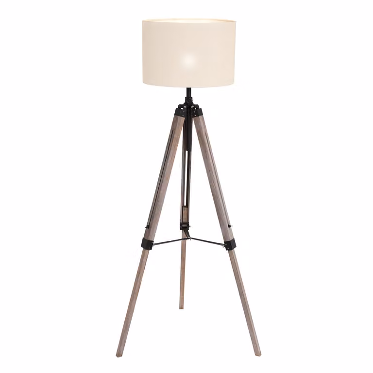 Lampada da terra - bianco - Triek - metallo tessile - Ø 75cm - E27 - 7176ZW - Mexlite
