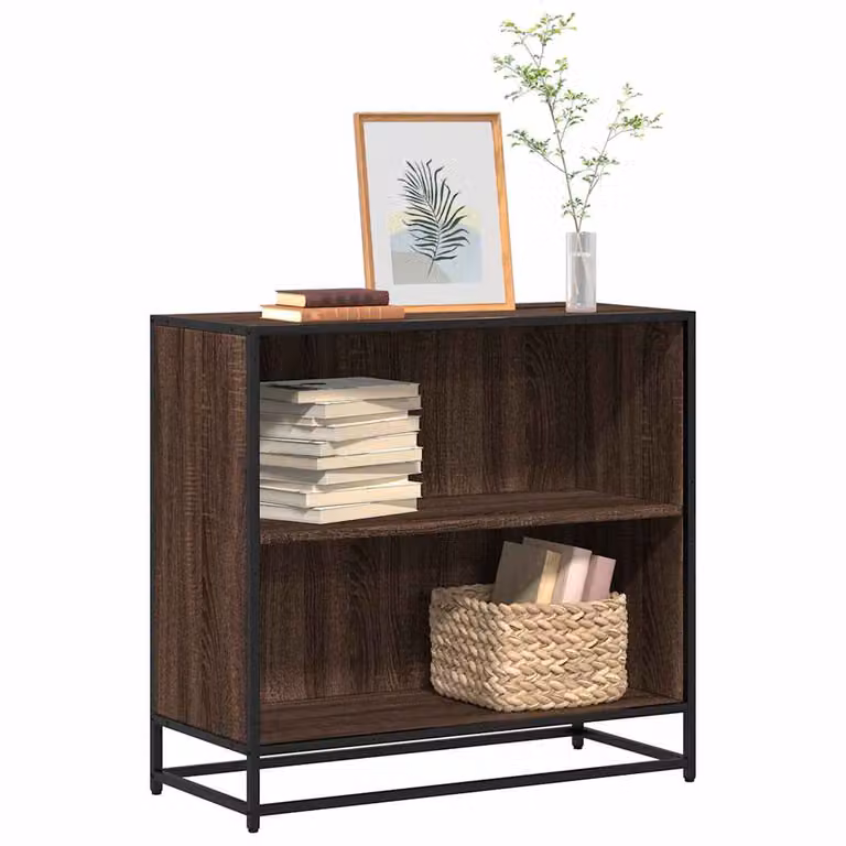 Libreria in stile industriale vidaXL in legno e metallo, colore marrone, L 80,5 cm x P 35 cm x H 76 cm