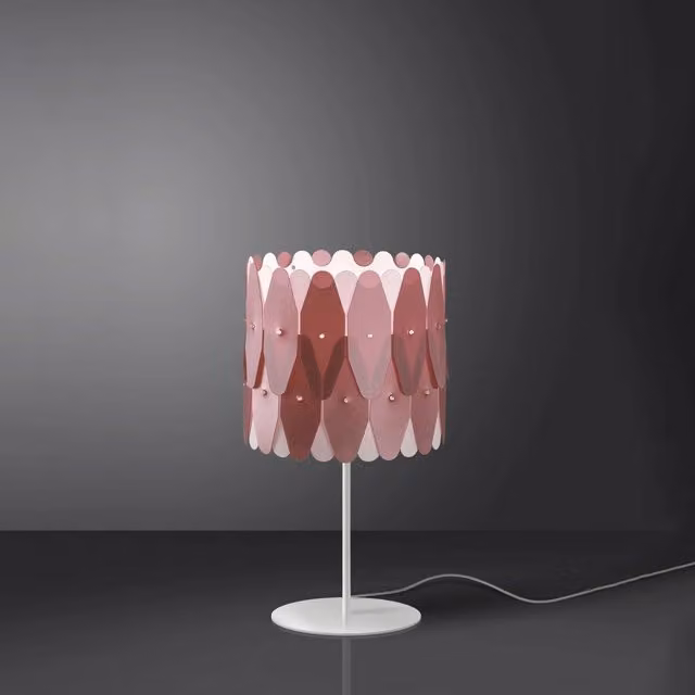 Lampada da scrivania moderna Amanda Polilux Linea Zero in metallo rosa con attacco E27 – 1