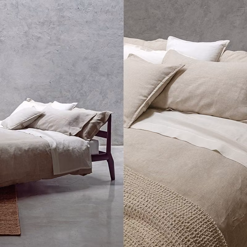 SOFFIO Parure lenzuolo - Taglia: 2 piazze,Colore: SOFFIO - NATURALE BROWN
