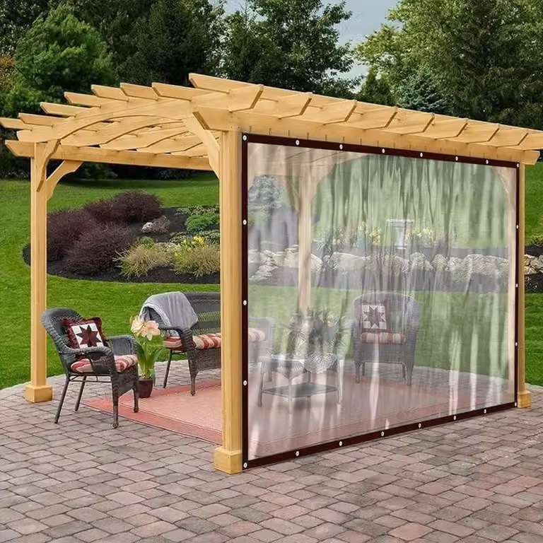 Omgoods - Telo protettivo trasparente e impermeabile con occhielli - Protezione per giardino e balcone, 3x6 metri
