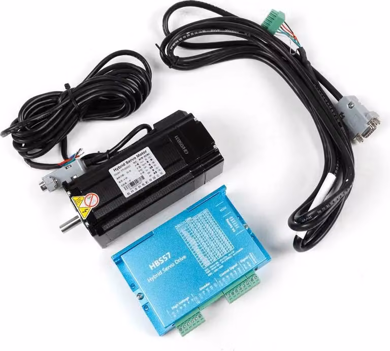 Set motore passo-passo e driver - NEMA 23 57 mm - Anello chiuso - Coppia 3,0 Nm - DSP 32 bit - Driver HBS57 - Nero
