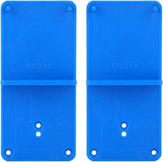 Apriscatole a cerniera per fori di foratura, colore blu - 2 pezzi - metallo - guida per cassetti