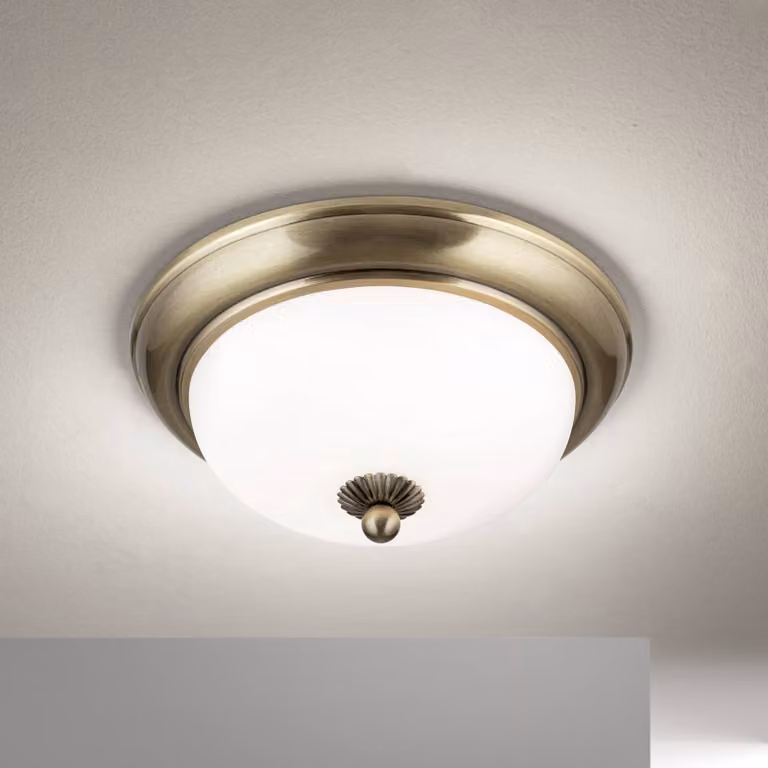ORION Plafoniera soffitto Empire, dimmerabile, Bronzo / Ottone antico, Soggiorno / Sala da pranzo, Metallo, Antico, Plafoniera
