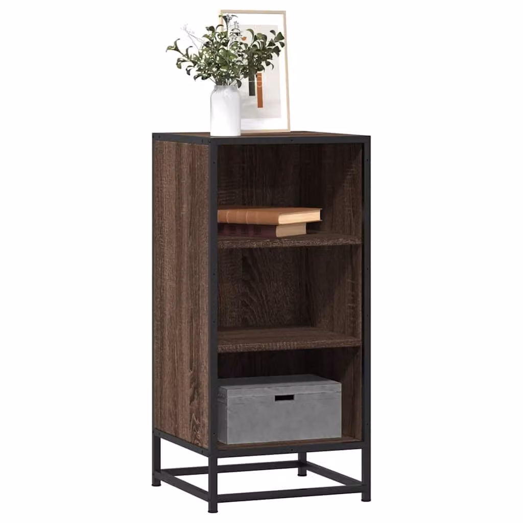 Credenza stile industrial vidaXL in legno e metallo, colore marrone, L 35,5 cm x P 35 cm x H 76 cm