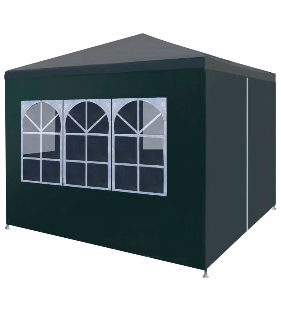 vidaXL Tenda per feste verde con finestra L: 300 cm, P: 300 cm – 2