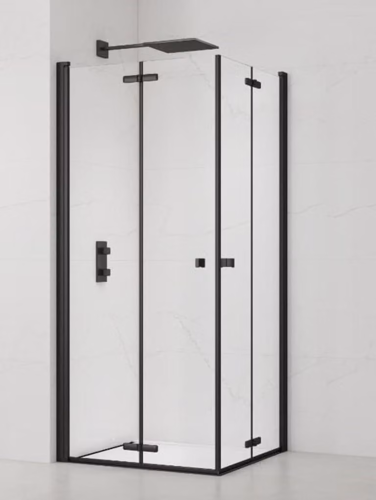 SAT cabina doccia quadrata 90 x 90 cm ingresso ad angolo doccia Easy-Clean, nero