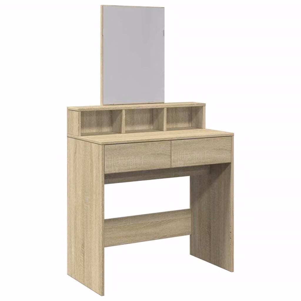 Toeletta con Specchio Rovere Sonoma 80x41x144,5 cm