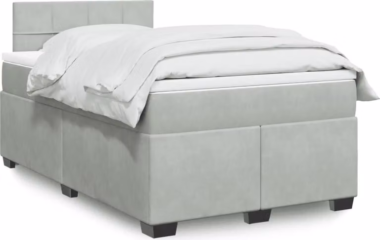 Maison Exclusive - Giroletto a Molle con Materasso Grigio Chiaro 120x190cm Velluto