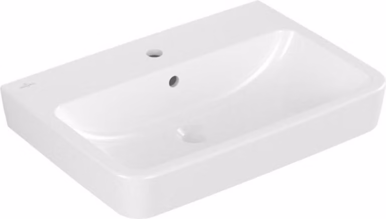 Villeroy & Boch O.novo - Lavabo 650x460 mm, con sfioratore, foro per miscelatore, AntiBac, CeramicPlus, bianco alpino 4A4165T2