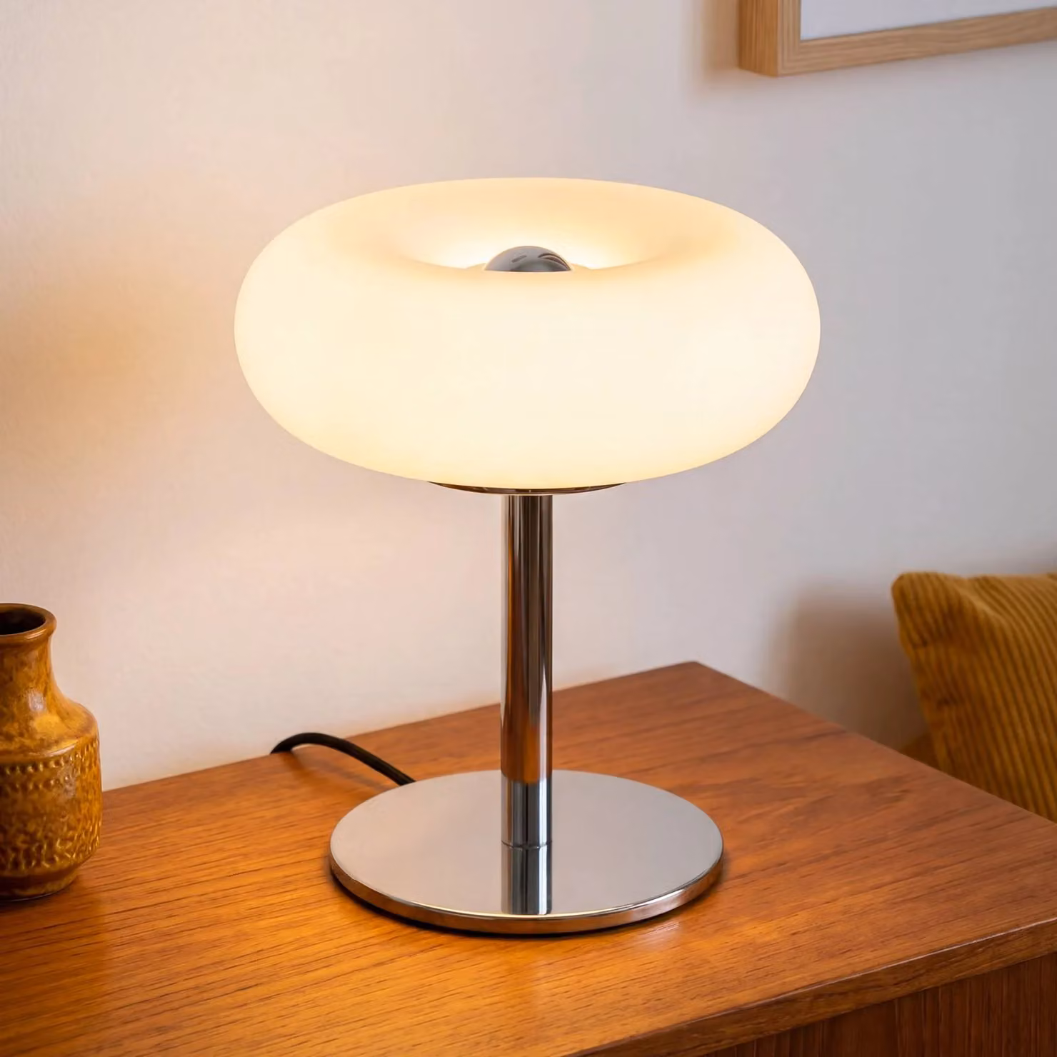 OSRAM Lampada da tavolo Decor Lunea, dimmerabile, Bianco / Opale, Soggiorno / Sala da pranzo, Metallo, Moderno, Lampada da tavolo