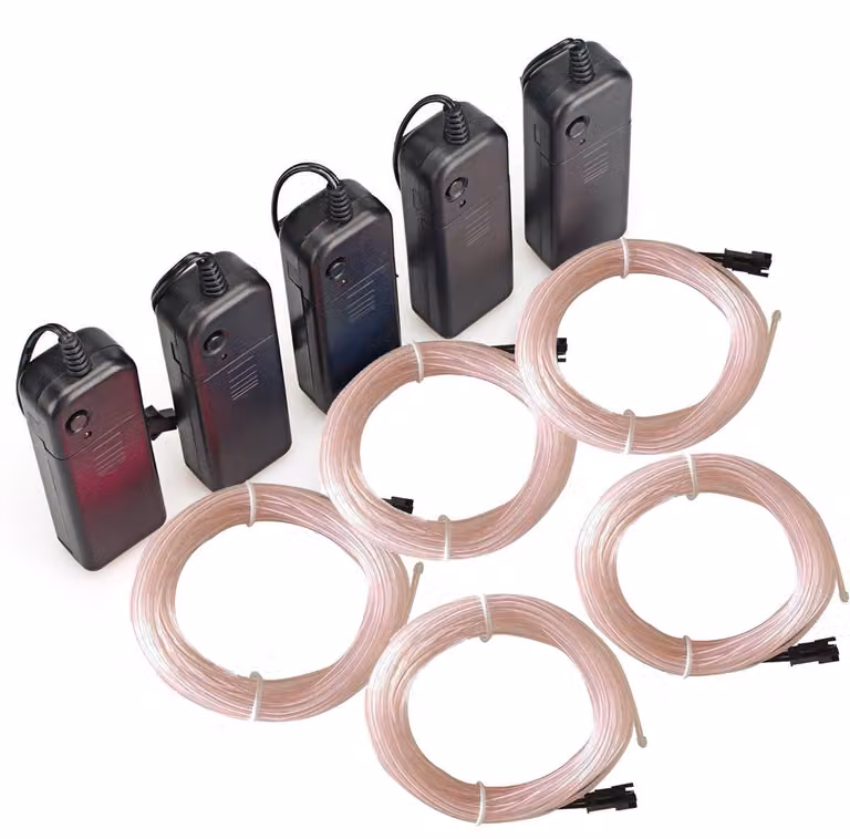 Cavo LED Neon, 5x3 metri, bianco, alimentato a batteria, 3 modalità, grado di protezione IP65
