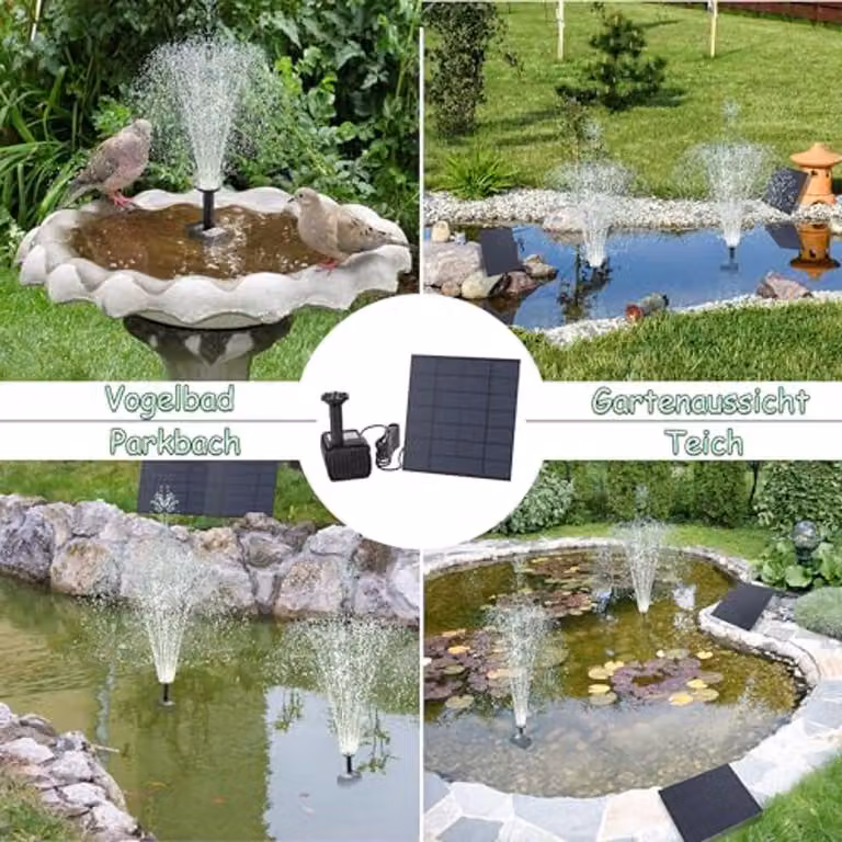 Pompa solare per laghetti con tecnologia brushless - Fontana da 1,8 W per laghetti da giardino
