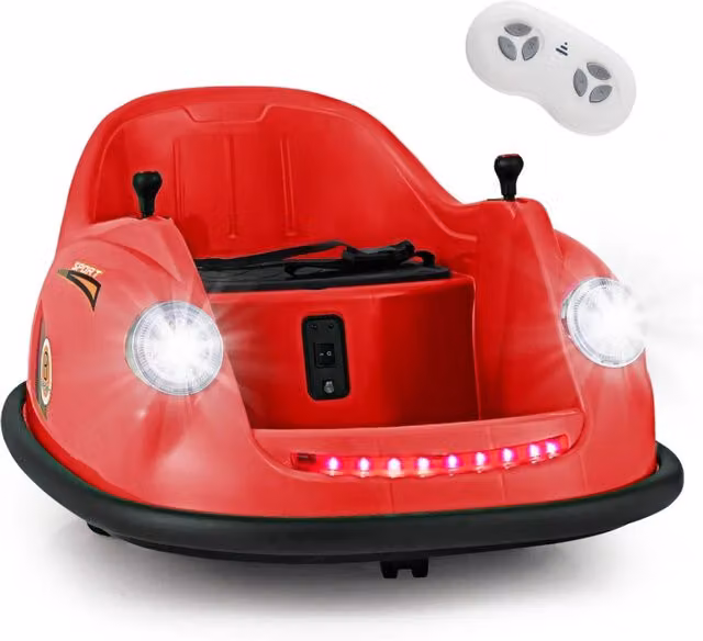 Autoscontro elettrico per bambini con telecomando e luci LED rossi, L: 76 cm, P: 58 cm, H: 39 cm