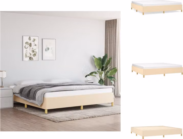 vidaXL Struttura letto crema 200x200 cm in tessuto - Letti e strutture letto