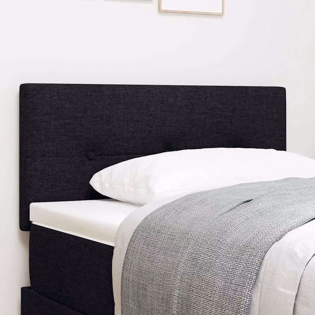 Testiera per letto regolabile in altezza vidaXL in tessuto nero con struttura in legno di pino, Larghezza: 80 cm