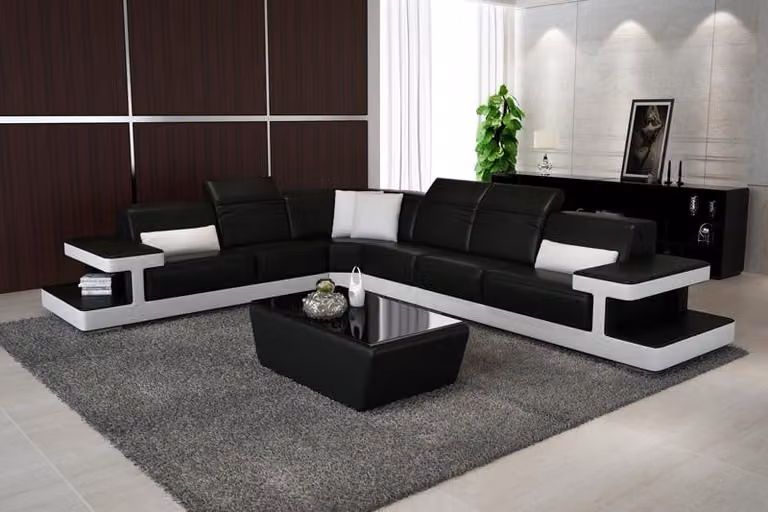 Ledersofa L-Form Couch Wohnlandschaft Ecksofa Garnitur Design Modern Sofa Sofas