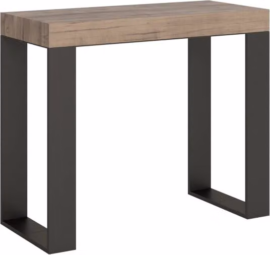 Consolle allungabile 90x40/196 cm Tekno Small Quercia Natura telaio Antracite