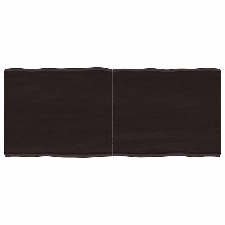 Piano Tavolo in Rovere con Bordo Naturale Marrone Scuro vidaXL L: 120 cm, P: 50 cm, H: 2-6 cm