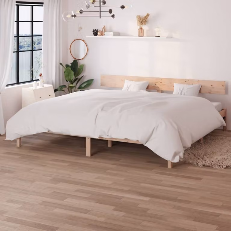 The Living Store Letto in legno massiccio di pino 200x200 cm