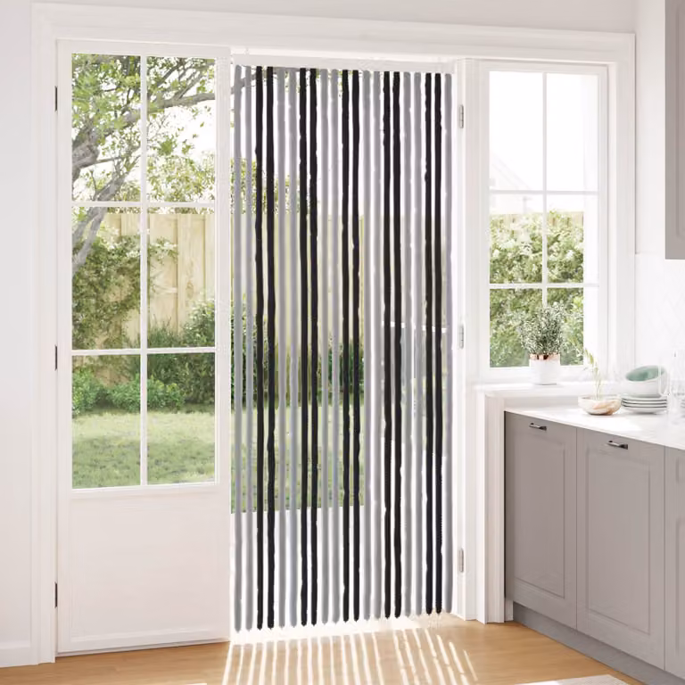 Tenda per insetti in chenille vidaXL Grigio e Nero 90 x 220 cm