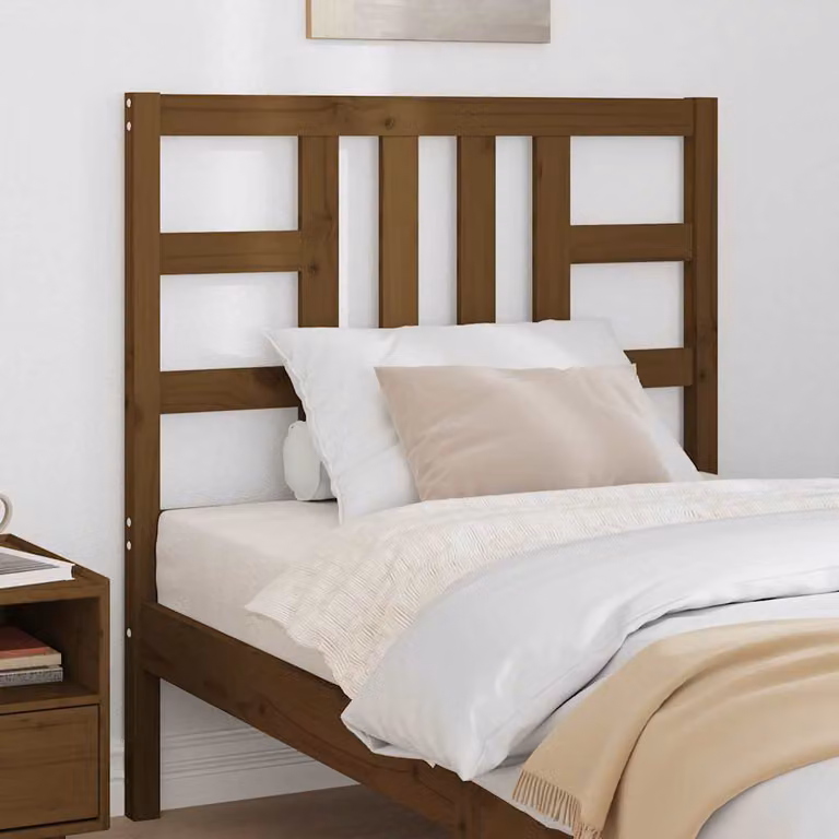 Testiera per letto vidaXL in legno massello di pino marrone stile rustico L: 96 cm, P: 4 cm, H: 100 cm