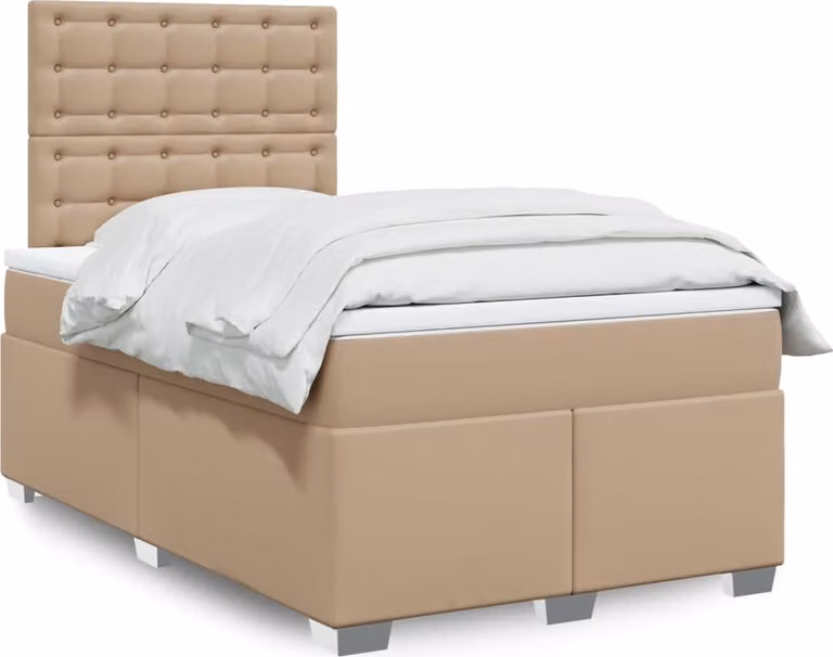 Maison Exclusive - Giroletto a Molle con Materasso Cappuccino 120x190cm Pelle finta