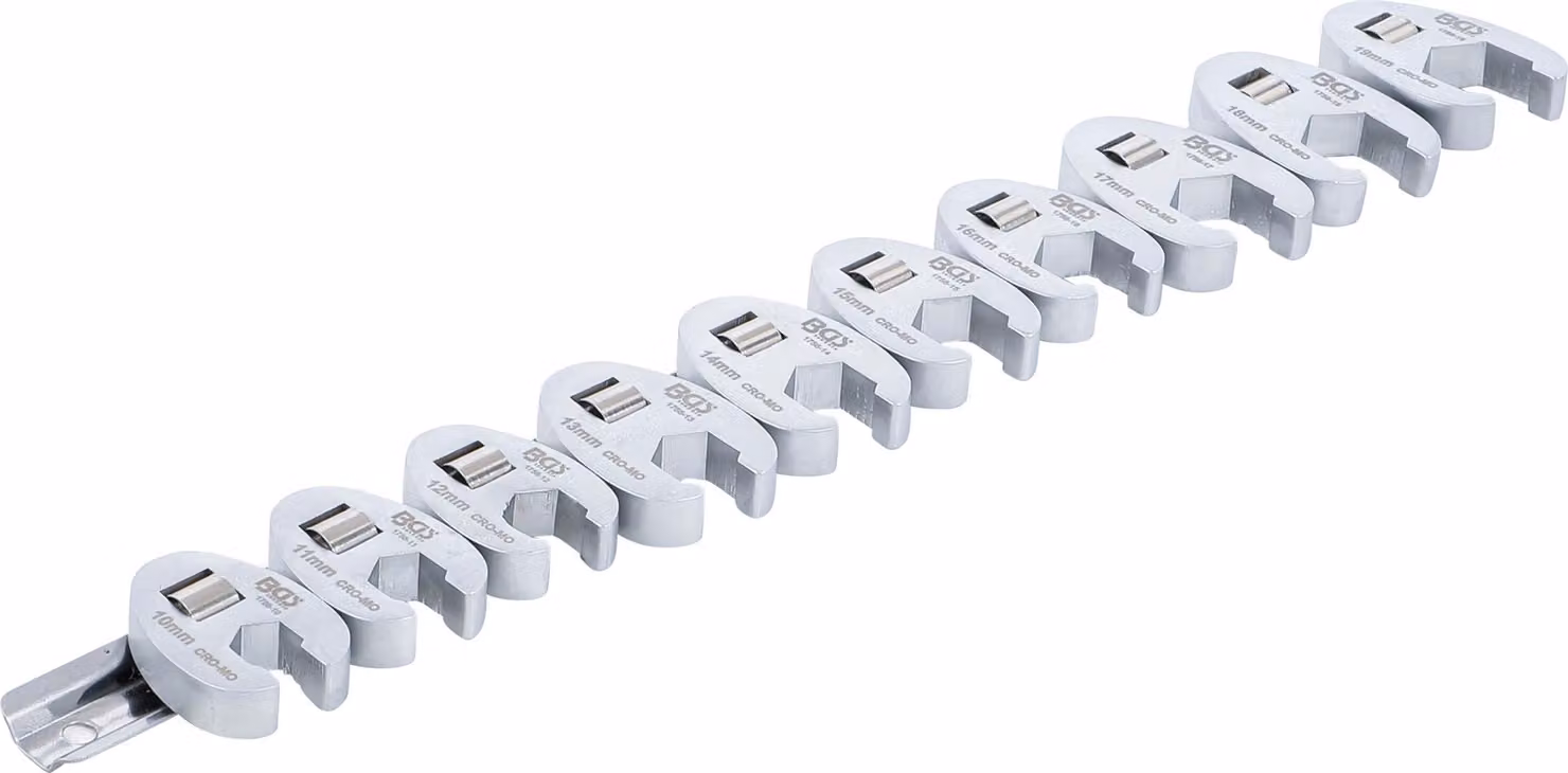 BGS Set di chiavi quadrate 10 mm (3/8") SW 10 - 19 mm 10 pz. - 1756