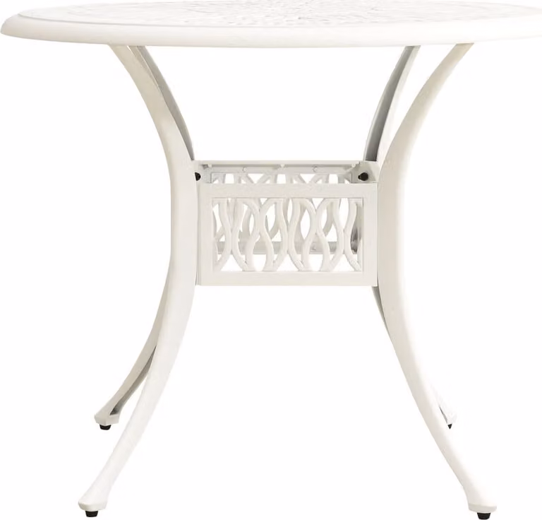 Tavolo da Giardino Bianco 90x90x74 cm in Alluminio Pressofuso