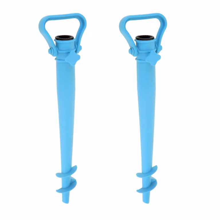 Set da 2 supporti universali per ombrelloni in plastica con filettatura 43 x 15 x 8 cm Supporti per ombrelloni da spiaggia