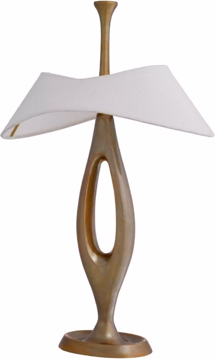 Casa Padrino lampada da tavolo ottone vintage / bianco 41,5 x h. 63 cm - Lampada da tavolo in ottone con paralume - Lampade da tavolo - Illuminazione - Mobili - Interni