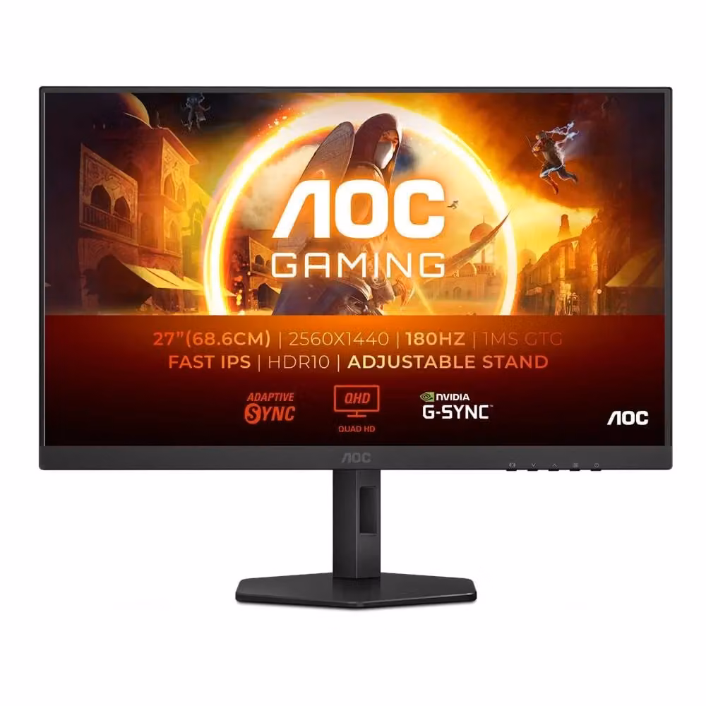 Monitor PC AOC G4 Q27G4XF da 27 pollici, risoluzione Quad HD 2560 x 1440 pixel, pannello IPS, 180 Hz, nero e grigio – 2
