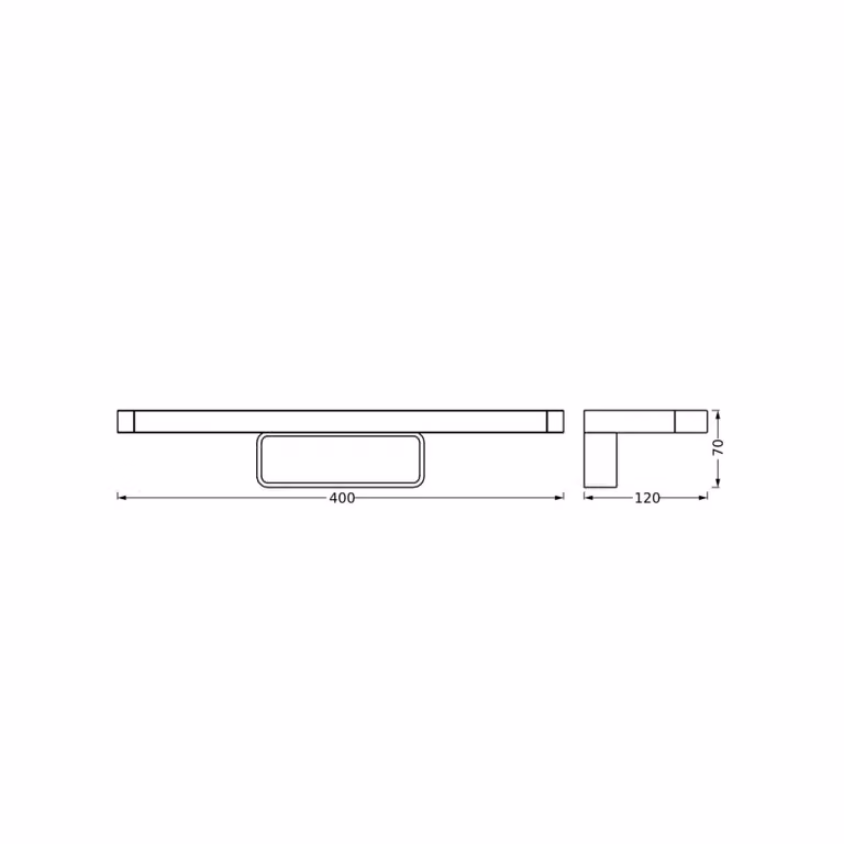 OSRAM Applique da parete ORBIS DISC BAR, Nero, Bagno, Alluminio, Moderno, Applique