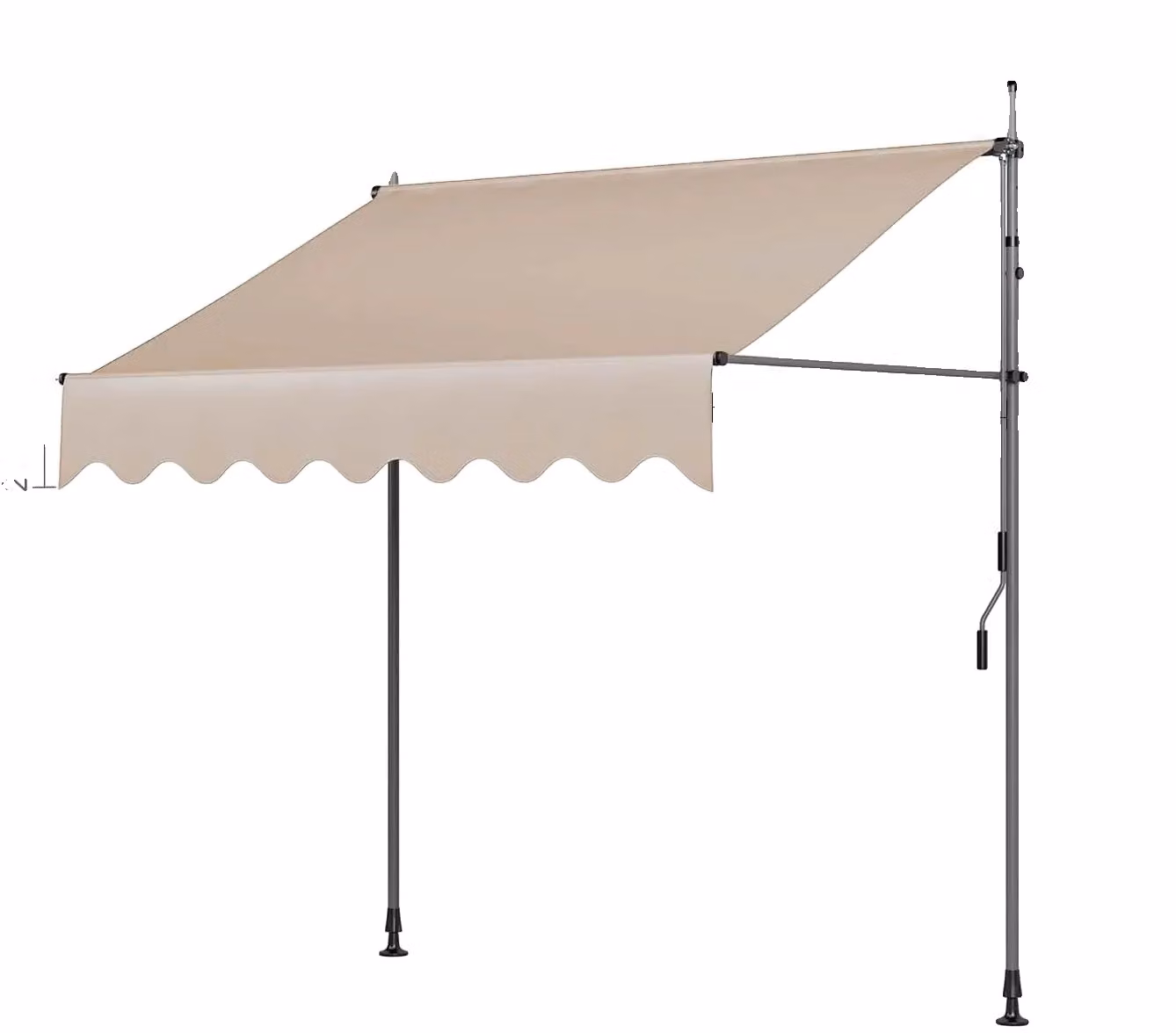 Tende da balcone, altezza regolabile da 200 a 300 cm, tessuto resistente ai raggi UV, colore kaki, dimensioni 250 x 120 cm