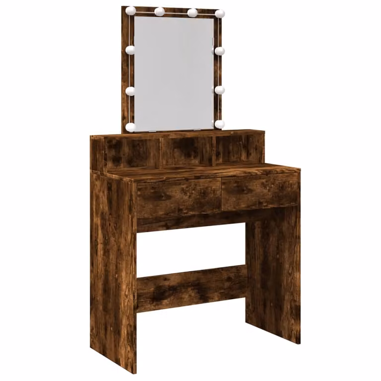 Toeletta con LED Rovere Fumo 80x41x144,5 cm