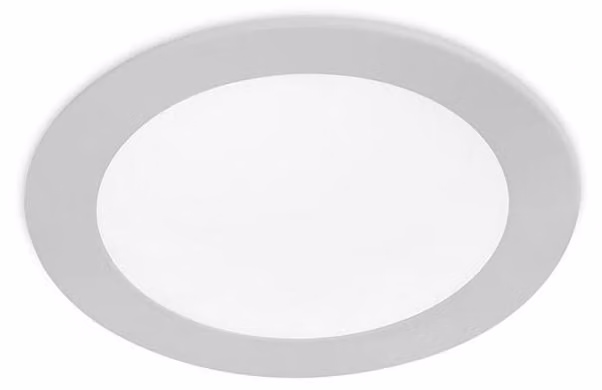 Farettino a incasso rotondo, con luce LED bianca fredda (6000K), diametro 120mm, colore grigio