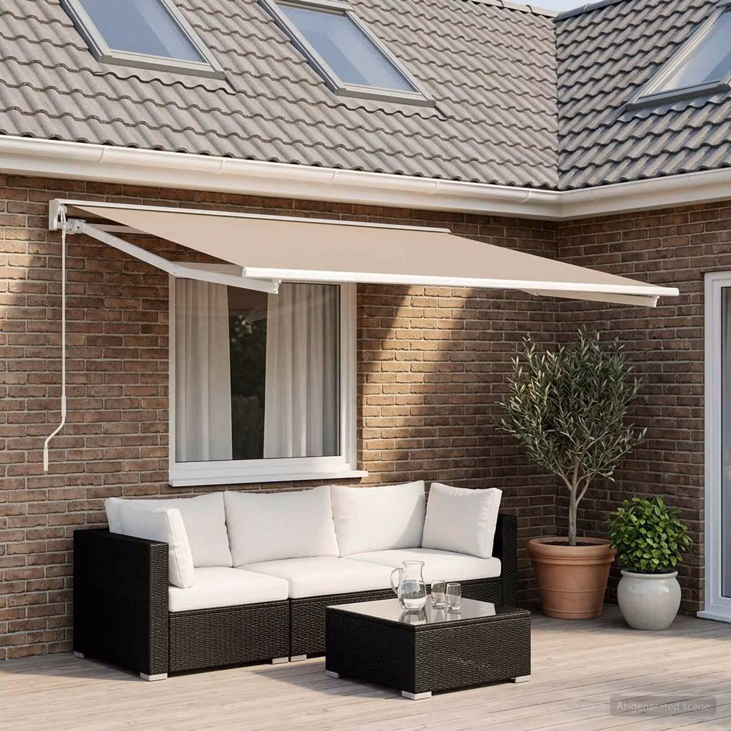 vidaXL Telo di ricambio per tenda da sole in poliestere, Beige, L 350 x P 250 cm