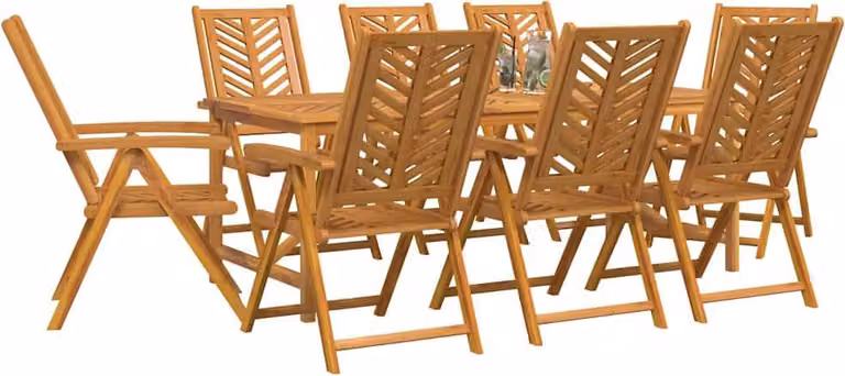 Set da Pranzo per Giardino 9 pcs Marrone